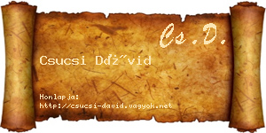 Csucsi Dávid névjegykártya