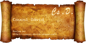 Csucsi Dávid névjegykártya