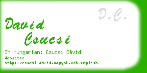 david csucsi business card